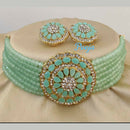Pooja Bangles Austrian Stone & Beads Choker Necklace Set