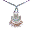 Etnico Designer Enamel Pearl Hanging Lumba Rakhi for Rakshabhandan Special (R066Min-L)