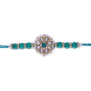 Etnico Rakshabhandan Special Designer Kundan & Pearl Studded Floral Rakhi for Brother/Men (R068G)