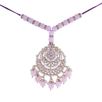 Etnico Rakshabhandan Special Designer Kundan & Pearl Studded Hanging Lumba Rakhi for Bhabhi (R072Pi-L)