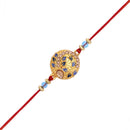 Mahi Delightful Rakhi with Meena work and Crystal for Dearest Brothers (RA1100639G)