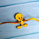 Mahi Rose Gold Plated Cartoon Rakhi for Kids with Meena Work Enameled (RA1100663Z)