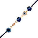 Mahi Gold Plated Auspicious Evil Eye Tiny Hearts Rakhi for Brother (RA1100721G)