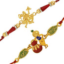 Mahi Combo of Hanuman and Krishana Rakhi's with White Crystals for Bhaiya (RCO1105222G)
