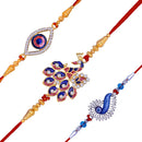 Mahi Combo of Evil Eye and Peacock Rakhis for Men (RCO1105364M)
