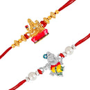 Mahi Combo of Maa Laxmi, Hanuman, Om and Krishna Rakhis for Men (RCO1105375M)