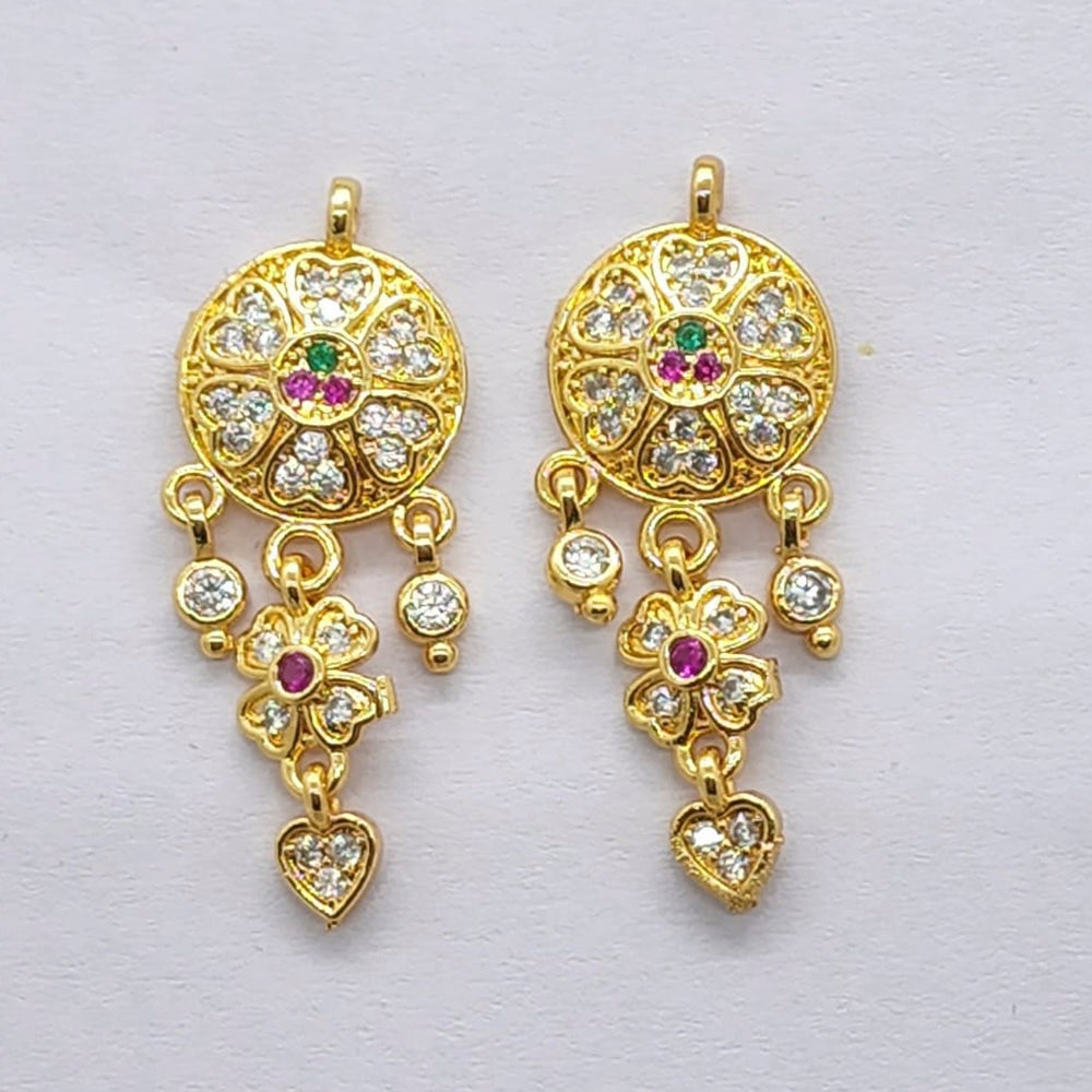 Raiyaraj Gold Plated American Diamond Micro Plating Pack of 3 Dangler Earrings