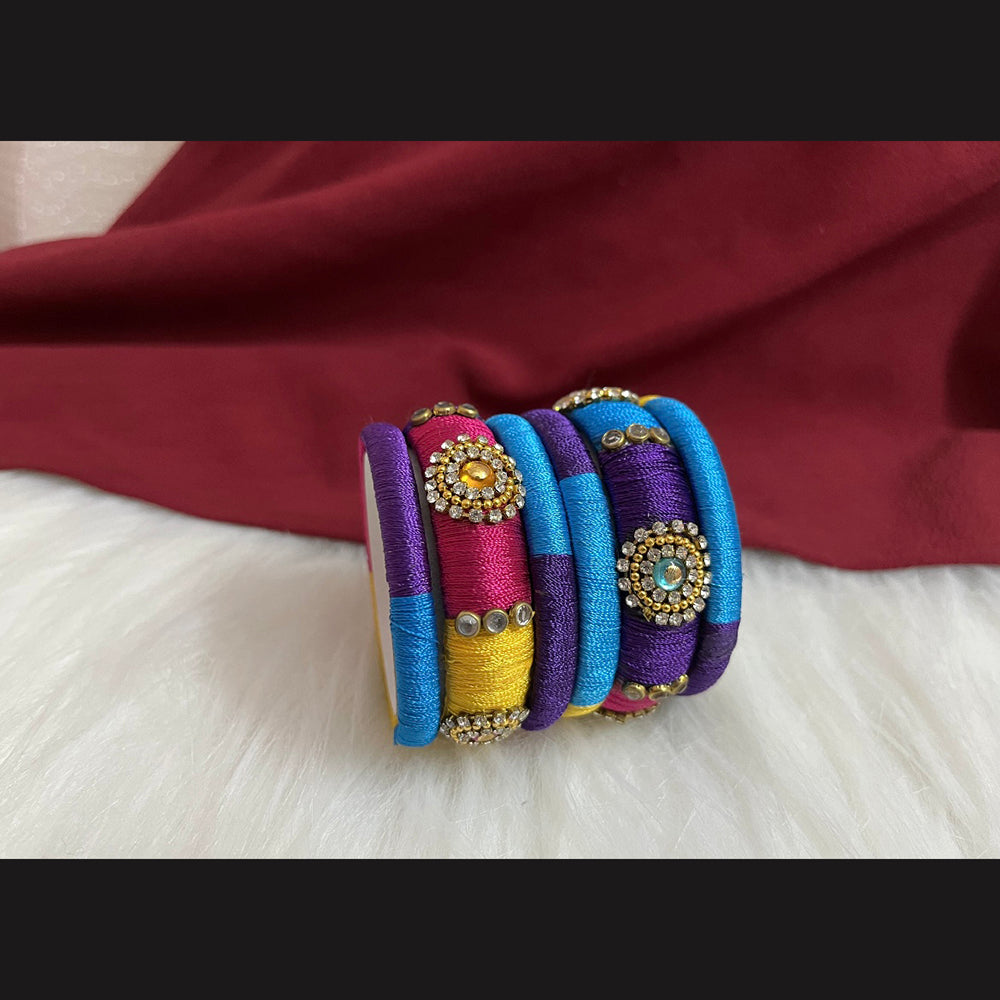 Shringarstreet Gold Plated Thread Bangle Set