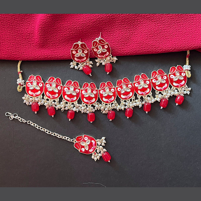 Shringarstreet Kundan Stone & Meenakari Necklace Set