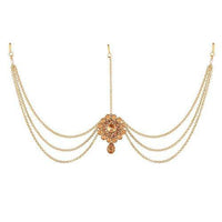 Etnico Traditional Gold Plated Hair Chain Maang Tikka for Women (T1108FL)
