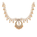 Etnico Gold Plated Traditional Kundan & Pearl Matha Patti/Maang Tikka for Women (T2015W)