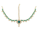 Etnico 18K Gold Plated Kundan Studded Bridal Matha Patti/Maang Tikka for Women (T2044G)