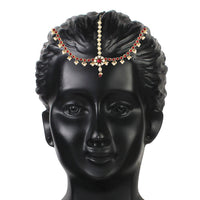 Etnico 18K Gold Plated Kundan Studded Bridal Matha Patti/Maang Tikka for Women (T2056M)