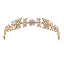 Etnico18k Gold Plated Traditional Floral Kundan Pearl Studded Rajasthani Sheeshphool/Mathapatti for Women (T2061W-1)