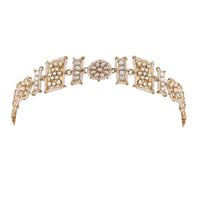 Etnico18k Gold Plated Traditional Floral Kundan Pearl Studded Rajasthani Sheeshphool/Mathapatti for Women (T2061W-1)
