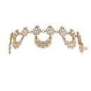 Etnico18k Gold Plated Traditional Floral Kundan Pearl Studded Rajasthani Sheeshphool/ Mathapatti for Women (T2062W)