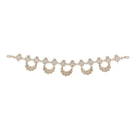 Etnico18k Gold Plated Traditional Floral Kundan Pearl Studded Rajasthani Sheeshphool/ Mathapatti for Women (T2062W)