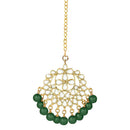 Etnico 18K Gold Plated Traditional Kundan Studded with Pearls Maang Tikka for Women/Girls (T7058G)