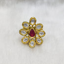 Tarangavi Red Kundan Gold Plated Ring