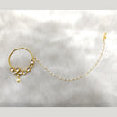 Tarangavi Pearl With Kundan Gold Plated Trendy Nose Ring