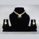 Tarangavi Green BeKundans With Kundan Gold Plated  Necklace Set