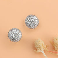 Nipura Zircon Disco Stud Earrings