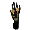 Tip Top Fashions Brown Austrian Stone Chain Double Finger Ring